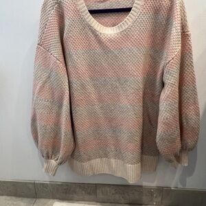 Women's Pink and Gray Sweater